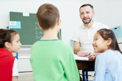school counselor with children